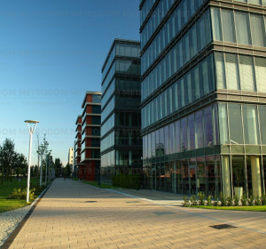 Modern irodaházak a Duna-parton