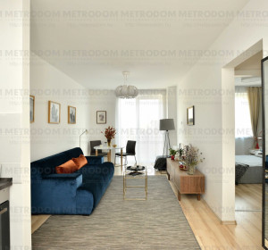 A lakás középpontja a világos és otthonos  nappali